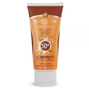 کرم ضد آفتاب رنگ بژ روشن فاقد چربی SPF50 سان سیف