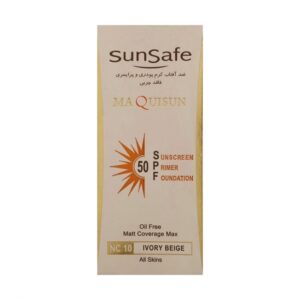 ضد آفتاب سان سیف بژ عاجی SPF50 | کرم پودری و پرایمری مکی سان