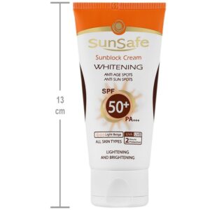کرم ضد آفتاب سان سیف رنگ بژ روشن SPF50+ | ضد لک و ضد تیرگی روشن‌کننده