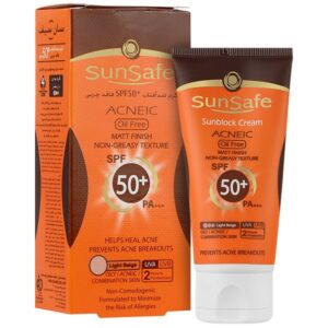 ضد آفتاب سان سیف SPF 50 فاقد چربی مناسب پوست‌ های چرب و جوش‌ دار