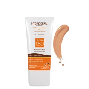 کرم ضد آفتاب رنگی و فاقد چربی هیدرودرم با SPF50 حجم 40 میل - کاراملی