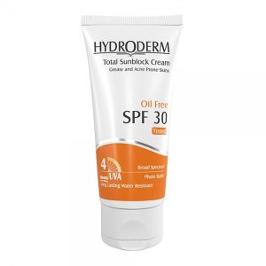 کرم ضد آفتاب رنگی هیدرودرم فاقد چربی با SPF 30 رنگ بژ تیره 50 گرم