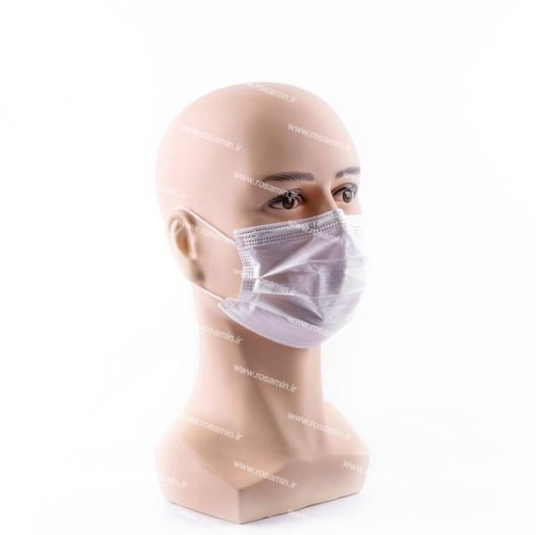 ماسک تنفسی رُزامین سه لایه پرستاری ملت بلون دار رنگ سفید بسته ۵۰ عددی