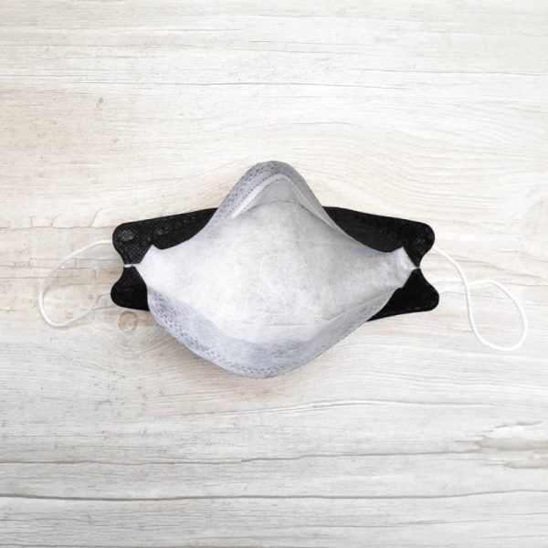 ماسک سه بعدی تنفسی 4 لایه ملت بلون دار رنگ مشکی 25 عددی