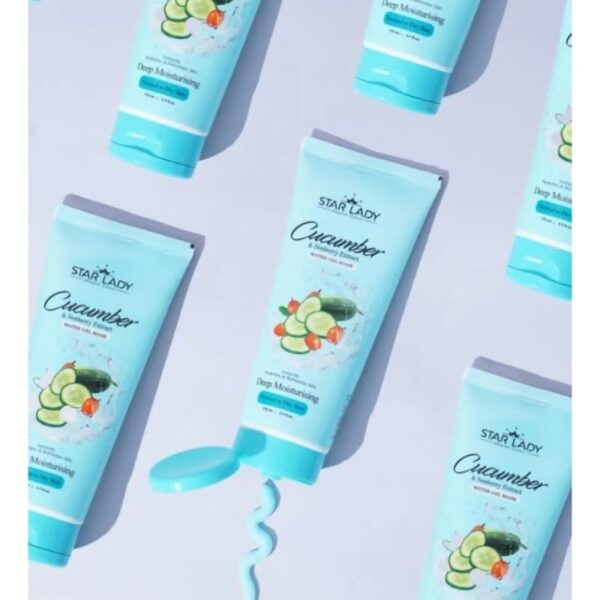 ماسک صورت استار لیدی مدل آبرسان خیار و ذغال اخته حجم 175 میل