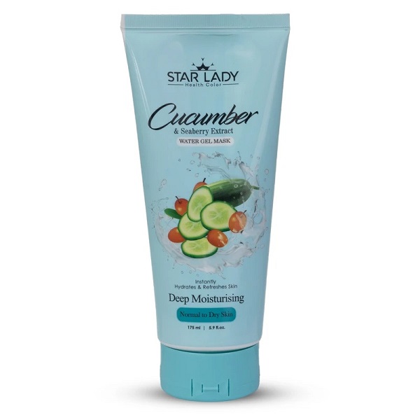 ماسک صورت استار لیدی مدل آبرسان خیار و ذغال اخته حجم 175 میل