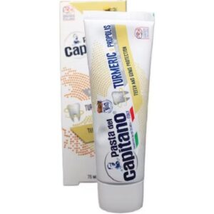 خمیر دندان زرد چوبه کاپیتانو Turmeric And Propolis حجم 75 ميل | ضد التهاب و تقویت لثه