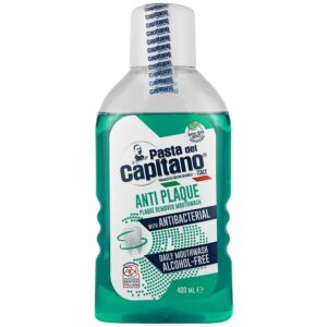 دهانشویه آنتی پلاک کاپیتانو Anti Plaque حجم 400 میل بدون الکل مناسب استفاده روزانه
