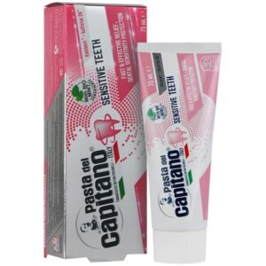 خمیردندان کاپیتانو SENSITIVE TEETH مخصوص دندان حساس حجم 75 میل با محافظت سریع و موثر