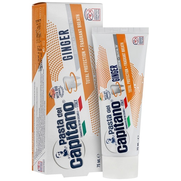 خمیر دندان زنجبیل کاپیتانو Ginger حجم ۷۵ میل | سفیدکننده ملایم و خوشبوکننده دهان