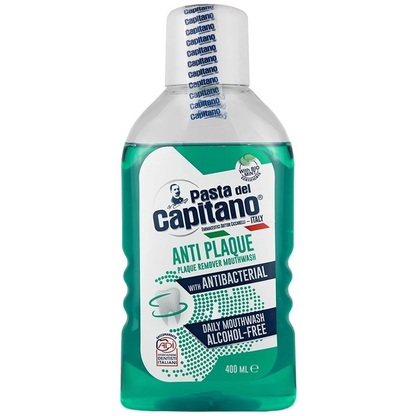 دهانشویه آنتی پلاک کاپیتانو Anti Plaque حجم 400 میل بدون الکل مناسب استفاده روزانه دهانشویه آنتی پلاک کاپیتانو Anti Plaque حجم 400 میل بدون الکل مناسب استفاده روزانه