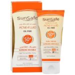 فلویید ضد آفتاب SPF 50 سان سیف فاقد چربی مناسب پوست چرب و آکنه‌ای بدون رنگ و کاملا نامرئی