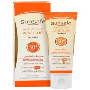 فلویید ضد آفتاب SPF 50 سان سیف فاقد چربی مناسب پوست چرب و آکنه‌ای بدون رنگ و کاملا نامرئی