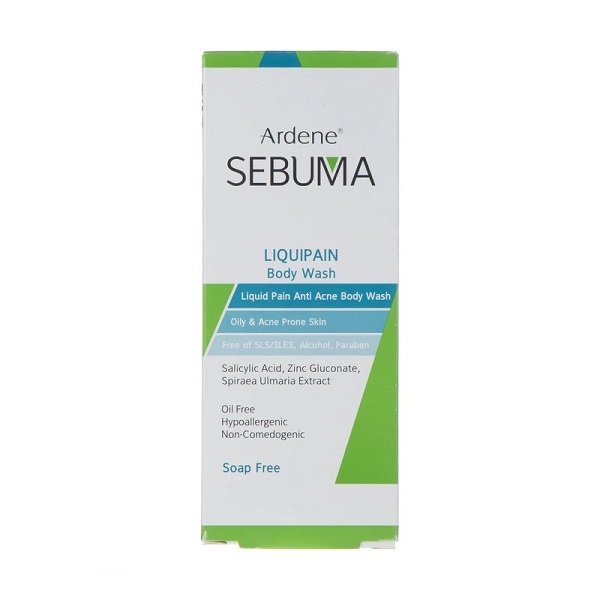 مایع شوینده غیر صابونی بدن آردن سبوما مدل Liquipain مناسب پوست چرب و تحریک شده حجم 250 میل