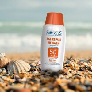 لوسیون ضد آفتاب بی رنگ آردن سولاریس SPF50 مدل Age Repair Newgen مناسب انواع پوست، ضد آب، 100 میل